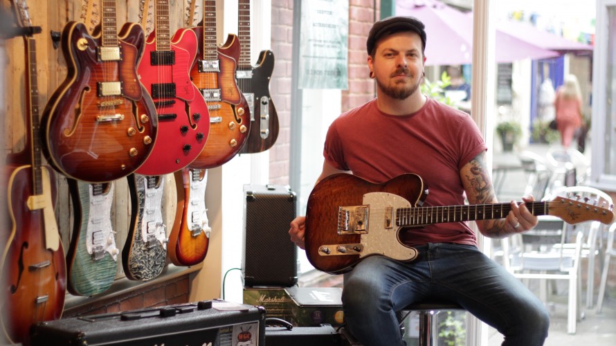 Michael Kelly 1950s, 1960s, and hollow body guitars at Worcester Guitar Centre